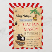 Pirate map party birthday invitation (Front/Back)