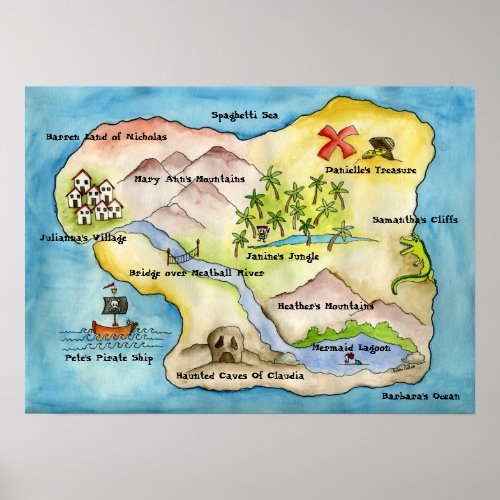 Pirate Map Print _ Small