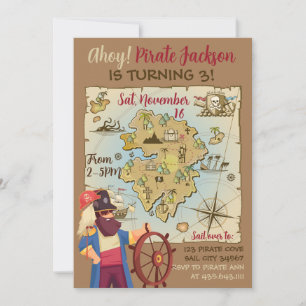 Pirate Map Themed Invitation