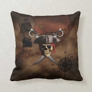 Pirate Map Throw Pillow
