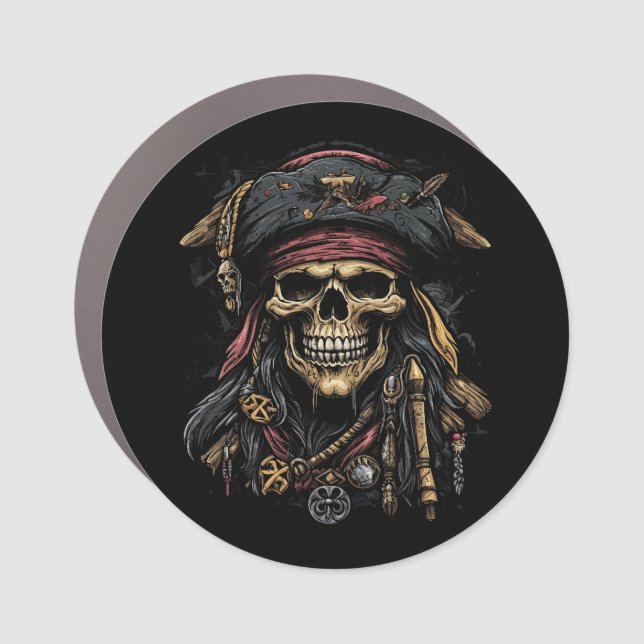 Pirate Mascot Car Magnet (Front)
