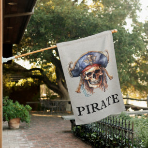 Pirate Mascot House Flag
