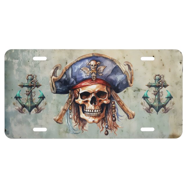 Pirate Mascot License Plate (Front)