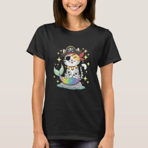 Pirate Mermaid Cats Lover Kitten Pet Owner Men Wom T-Shirt