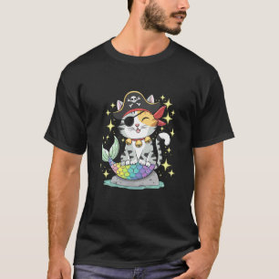 Pirate Mermaid Cats Lover Kitten Pet Owner Men Wom T-Shirt