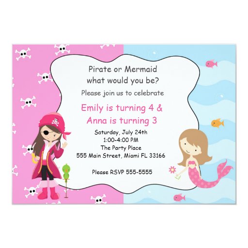 Pirate And Mermaid Free Printable Invitations 10