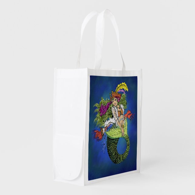 Pirate Mermaid Grocery Bag (Front Side)