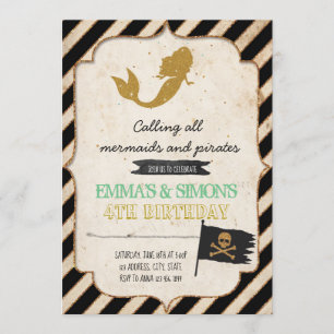 Pirate Mermaid Invitation