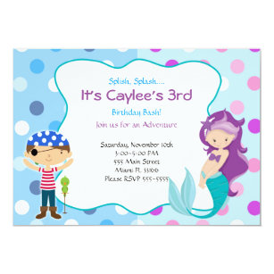 mermaid and pirate invitations zazzle