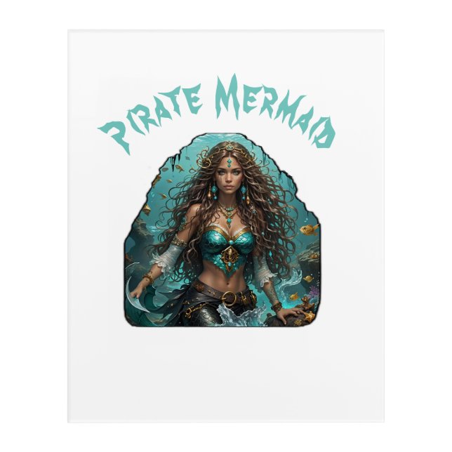Pirate Mermaid Lady Thunder_Cove Acrylic Print (Front)