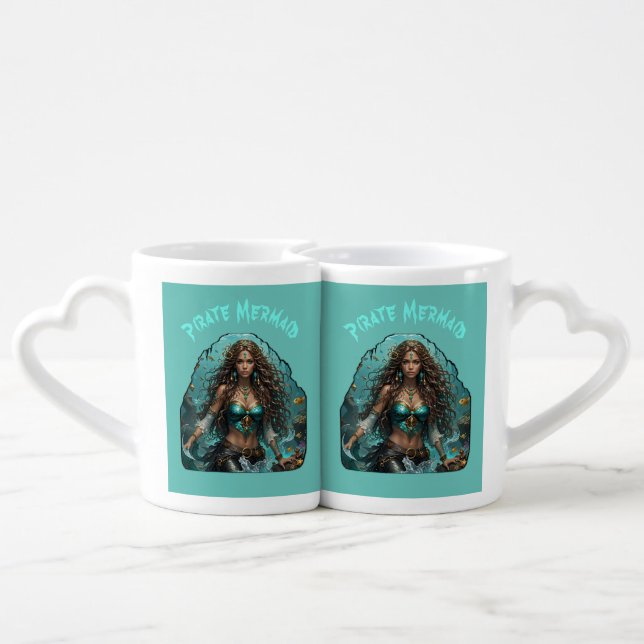 Pirate Mermaid Lady Thunder_Cove Coffee Mug Set (Back Nesting)