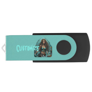 Pirate Mermaid Lady Thunder_Cove Flash Drive