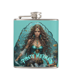 Pirate Mermaid Lady Thunder_Cove Flask
