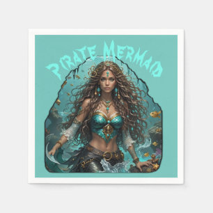 Pirate Mermaid Lady Thunder_Cove Napkins