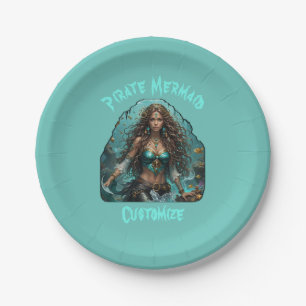 Pirate Mermaid Lady Thunder_Cove Paper Plates