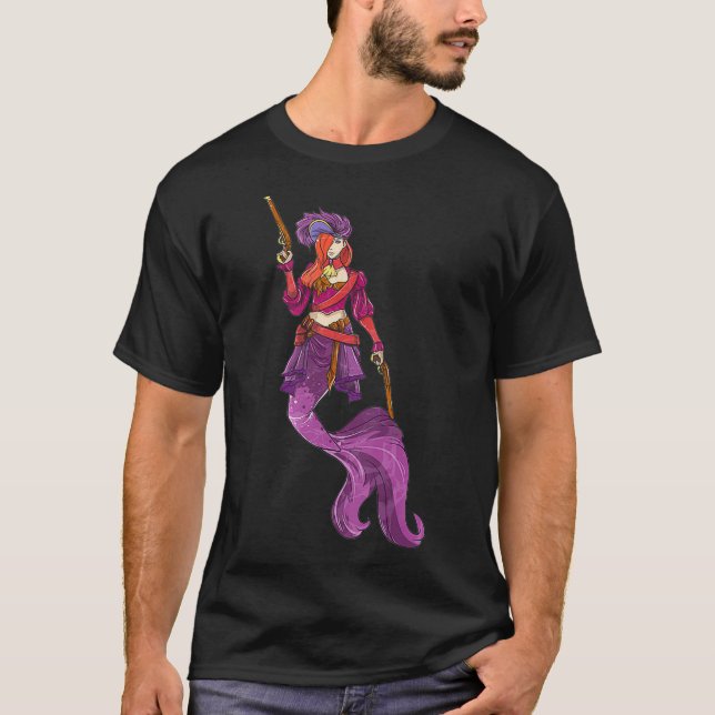 Pirate Mermaid  Magical Halloween Costume  T-Shirt (Front)