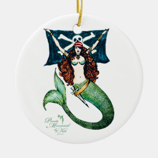 Pirate Mermaid Ornament Emerald/Gold — by KW