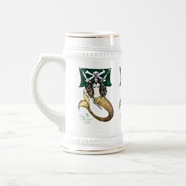 Pirate Mermaid Tankard/Stein ~ by Kat Walker Beer Stein (Left)