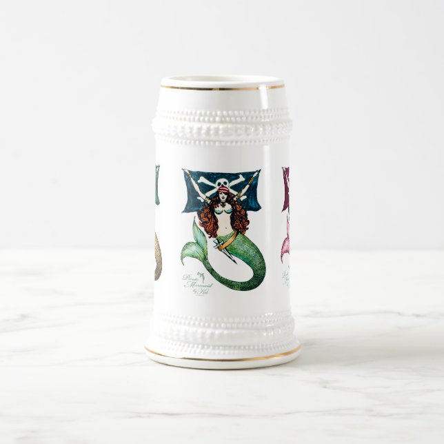 Pirate Mermaid Tankard/Stein ~ by Kat Walker Beer Stein (Center)