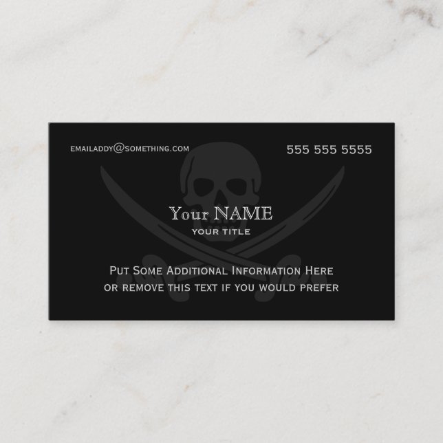 Pirate Modern Business Card (Front)