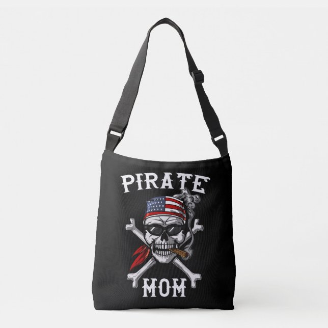 Pirate Mom Skull Sailor Captain Sailor Mother Crossbody Bag (Front)