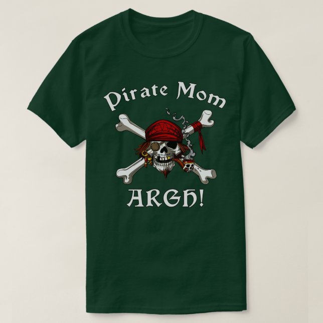 Pirate Mom Skull T-Shirt (Design Front)