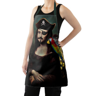 Pirate Mona Lisa with Eye Patch Apron