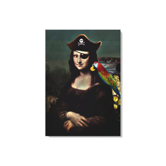 Pirate Mona Lisa with Eye Patch Canvas Print