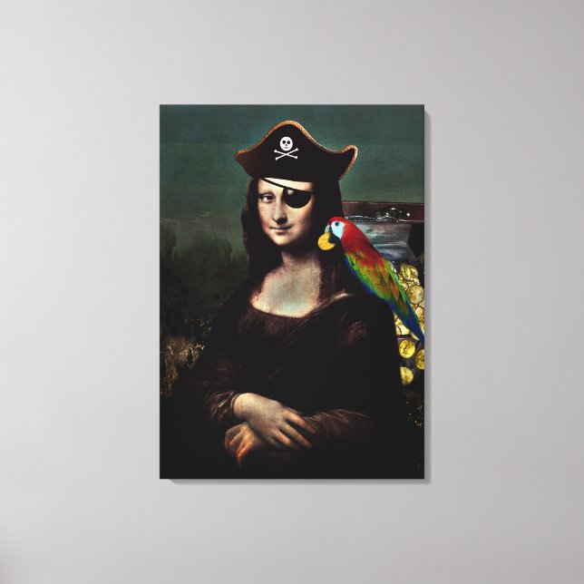 Pirate Mona Lisa with Eye Patch Canvas Print (Front)