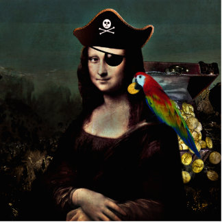 Pirate Mona Lisa with Eye Patch Cutout