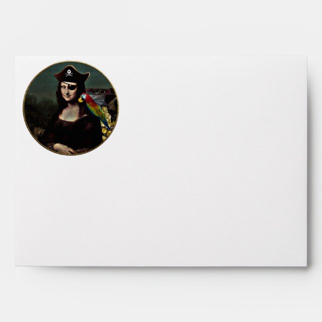 Pirate Mona Lisa with Eye Patch Envelope (Front)