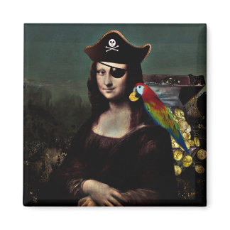 Pirate Mona Lisa with Eye Patch Magnet