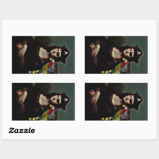 Pirate Mona Lisa with Eye Patch Rectangular Sticker