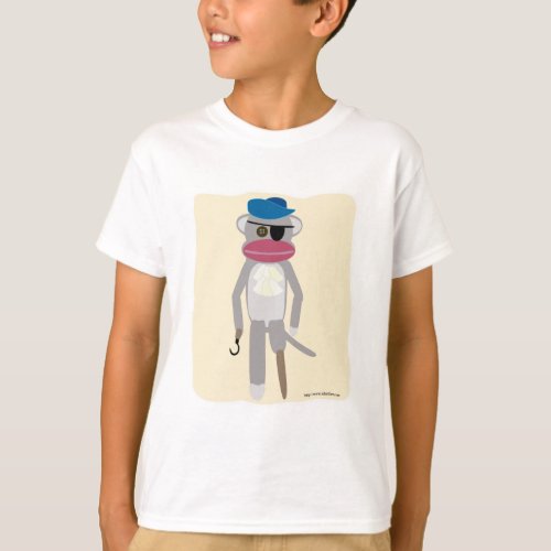 Pirate Monkey Fun Sockmonkey Cartoon Character T_Shirt