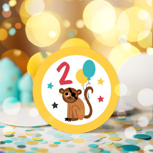 Pirate Monkey Pirate Treasure Birthday Party Classic Round Sticker