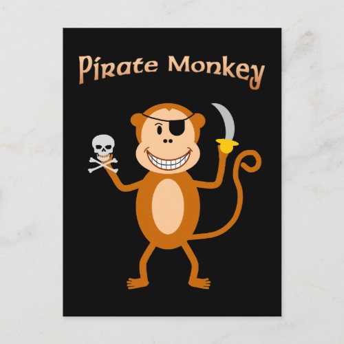 Pirate Monkey Postcard