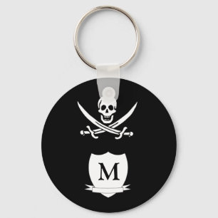 Pirate & monogram keychain