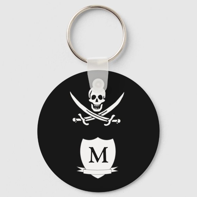 Pirate & monogram keychain (Front)
