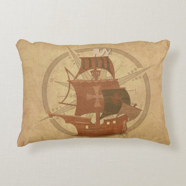 Pirate Mystery Ship Accent Pillow (Front)