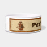 Pirate Mystery Ship Bowl<br><div class="desc">A classic vintage brown pirate ship design to spoil your pirate pooch or kitty.</div>