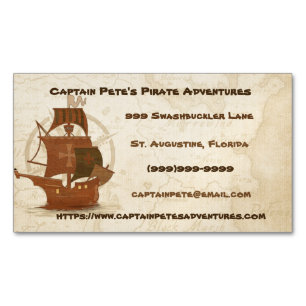 Pirate Mystery Ship Business Card Magnet
