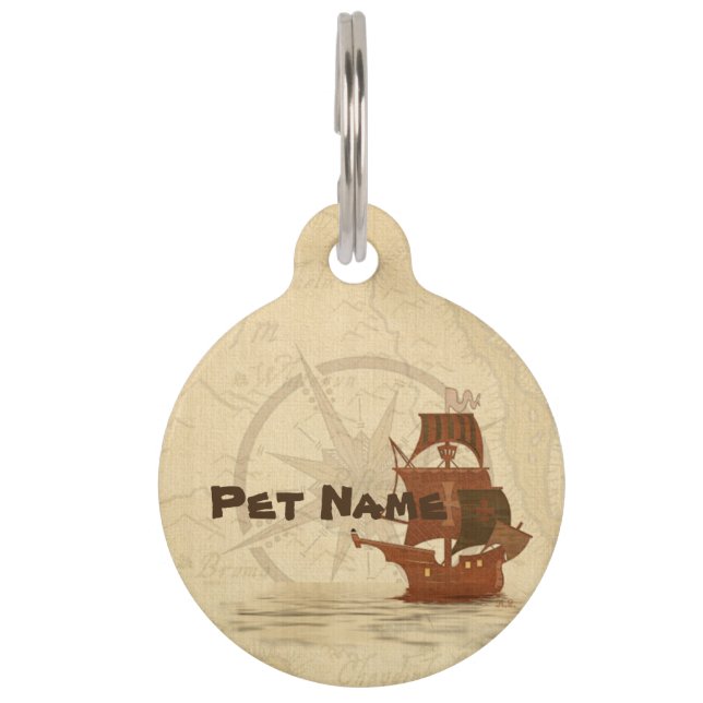 Pirate Mystery Ship Pet Tag (Front)