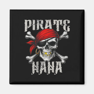 Pirate Nana Jolly Roger Flag And Skull Crossbones Magnet