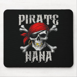 Pirate Nana Jolly Roger Flag And Skull Crossbones Mouse Pad