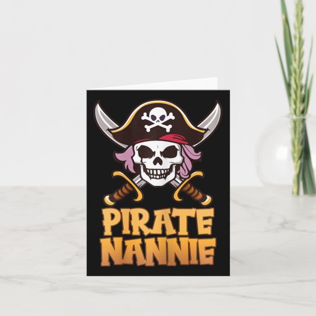 Pirate Nannie Funny Captain Grandma Halloween Cost Card (Front)