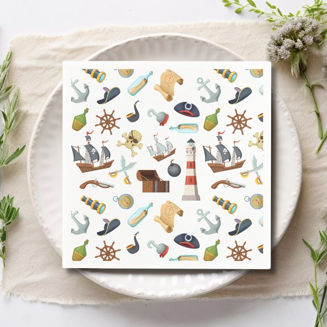 Pirate Nautical Icons Napkins (Creator Uploaded)