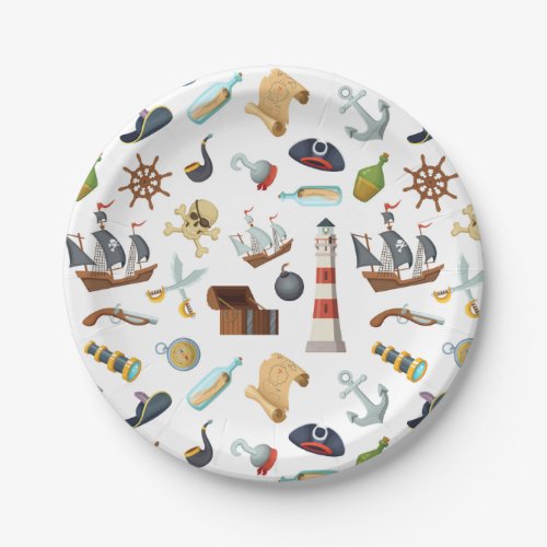 Pirate Nautical Icons Paper Plates