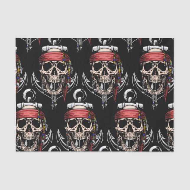 Pirate  Nautical  Skulls Tissue Paper (Front)