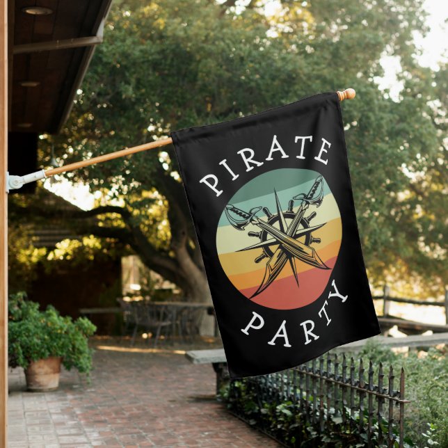 Pirate nautical swords house flag (In SItu)