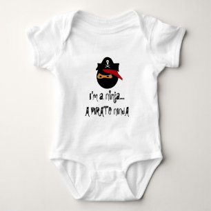 pirate ninja, I'm a Ninja....A PIRATE NINJA Baby Bodysuit